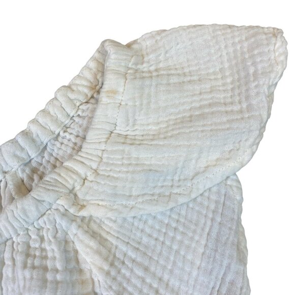 Cynthia Rowley White Short Sleeve Crop Top S Cotton Waffle-Gauze #201P - Picture 4 of 6